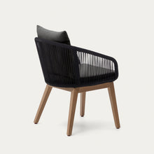 Load image into Gallery viewer, Portalo chair in black cord with solid acacia wood legs - image 6