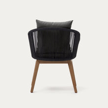 Load image into Gallery viewer, Portalo chair in black cord with solid acacia wood legs - image 9