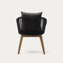 Load image into Gallery viewer, Portalo chair in black cord with solid acacia wood legs - image 10