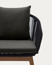 Load image into Gallery viewer, Portalo chair in black cord with solid acacia wood legs - image 13