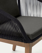 Load image into Gallery viewer, Portalo chair in black cord with solid acacia wood legs - image 14