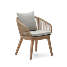 Load image into Gallery viewer, Portalo chair in beige cord with solid acacia wood legs