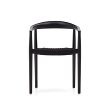 Load image into Gallery viewer, Ydalia stackable outdoor chair in solid teak wood with black finish and black rope - image 8