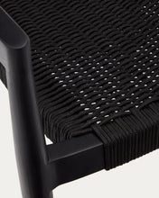 Load image into Gallery viewer, Ydalia stackable outdoor chair in solid teak wood with black finish and black rope - image 12