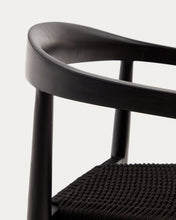 Load image into Gallery viewer, Ydalia stackable outdoor chair in solid teak wood with black finish and black rope - image 13
