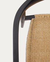 Load image into Gallery viewer, Ydalia stackable outdoor chair in solid teak wood with black finish and synthetic rattan rope - image 14