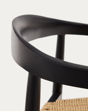 Load image into Gallery viewer, Ydalia stackable outdoor chair in solid teak wood with black finish and synthetic rattan rope - image 15