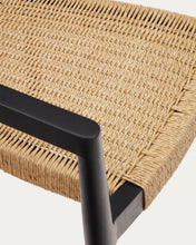 Load image into Gallery viewer, Ydalia stackable outdoor chair in solid teak wood with black finish and synthetic rattan rope - image 16