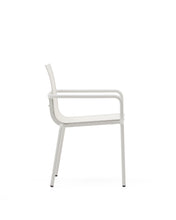 Load image into Gallery viewer, Galdana stackable outdoor chair in aluminium with light grey painted finish - image 4