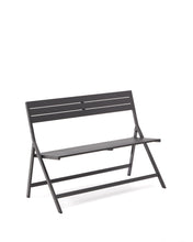 Load image into Gallery viewer, Folding outdoor Bench torreta made of aluminum with dark grey finish - image 2