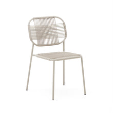 Load image into Gallery viewer, Talaier stackable outdoor chair in synthetic rope and galvanised steel with beige finish