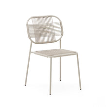 Load image into Gallery viewer, Talaier stackable outdoor chair in synthetic rope and galvanised steel with beige finish - image 2