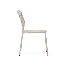 Load image into Gallery viewer, Talaier stackable outdoor chair in synthetic rope and galvanised steel with beige finish - image 3