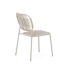 Load image into Gallery viewer, Talaier stackable outdoor chair in synthetic rope and galvanised steel with beige finish - image 5