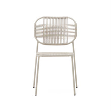 Load image into Gallery viewer, Talaier stackable outdoor chair in synthetic rope and galvanised steel with beige finish - image 7