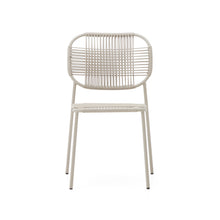 Load image into Gallery viewer, Talaier stackable outdoor chair in synthetic rope and galvanised steel with beige finish - image 8