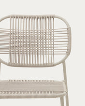 Load image into Gallery viewer, Talaier stackable outdoor chair in synthetic rope and galvanised steel with beige finish - image 11