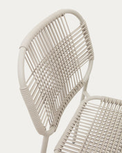 Load image into Gallery viewer, Talaier stackable outdoor chair in synthetic rope and galvanised steel with beige finish - image 12