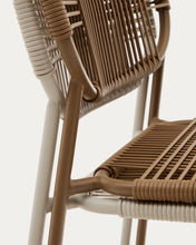 Load image into Gallery viewer, Talaier stackable outdoor chair in synthetic rope and galvanised steel with beige finish - image 14