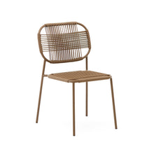 Load image into Gallery viewer, Talaier stackable outdoor chair in synthetic rope and galvanised steel with brown finish