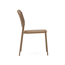 Load image into Gallery viewer, Talaier stackable outdoor chair in synthetic rope and galvanised steel with brown finish - image 3