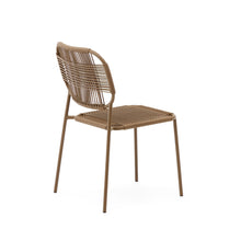 Load image into Gallery viewer, Talaier stackable outdoor chair in synthetic rope and galvanised steel with brown finish - image 6
