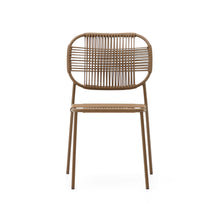 Load image into Gallery viewer, Talaier stackable outdoor chair in synthetic rope and galvanised steel with brown finish - image 8