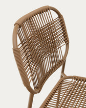 Load image into Gallery viewer, Talaier stackable outdoor chair in synthetic rope and galvanised steel with brown finish - image 12