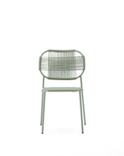Load image into Gallery viewer, Talaier stackable outdoor chair in synthetic rope and galvanised steel with turquoise finish - image 4