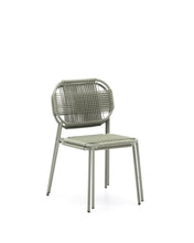 Load image into Gallery viewer, Talaier stackable outdoor chair in synthetic rope and galvanised steel with turquoise finish - image 5