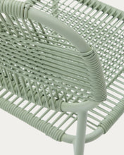 Load image into Gallery viewer, Talaier stackable outdoor chair in synthetic rope and galvanised steel with turquoise finish - image 10