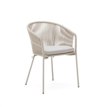 Load image into Gallery viewer, Yanet chair with synthetic rope in ecru and galvanized steel legs