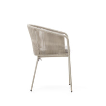 Load image into Gallery viewer, Yanet chair with synthetic rope in ecru and galvanized steel legs - image 4