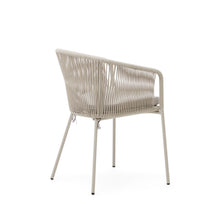 Load image into Gallery viewer, Yanet chair with synthetic rope in ecru and galvanized steel legs - image 6