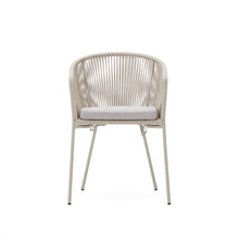 Load image into Gallery viewer, Yanet chair with synthetic rope in ecru and galvanized steel legs - image 7
