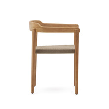 Load image into Gallery viewer, Icaro stackable chair in FSC 100% solid teak wood with natural finish and beige rope cord - image 3