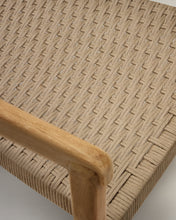 Load image into Gallery viewer, Icaro stackable chair in FSC 100% solid teak wood with natural finish and beige rope cord - image 14