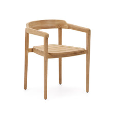 Load image into Gallery viewer, Icaro stackable chair in FSC 100% solid teak wood with natural finish