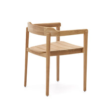 Load image into Gallery viewer, Icaro stackable chair in FSC 100% solid teak wood with natural finish - image 5