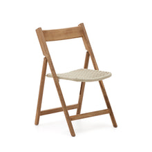 Load image into Gallery viewer, Dandara solid acacia wood folding chair, steel structure and white cord, FSC 100% - image 2