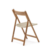 Load image into Gallery viewer, Dandara solid acacia wood folding chair, steel structure and white cord, FSC 100% - image 6