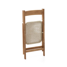 Load image into Gallery viewer, Dandara solid acacia wood folding chair, steel structure and white cord, FSC 100% - image 12