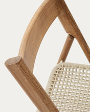 Load image into Gallery viewer, Dandara solid acacia wood folding chair, steel structure and white cord, FSC 100% - image 17