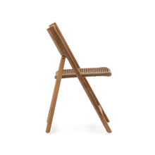 Load image into Gallery viewer, Dandara folding chair in solid acacia wood with steel structure and beige cord FSC 100% - image 3