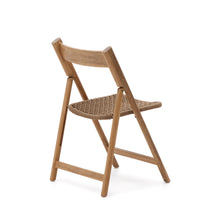 Load image into Gallery viewer, Dandara folding chair in solid acacia wood with steel structure and beige cord FSC 100% - image 5