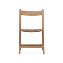 Load image into Gallery viewer, Dandara folding chair in solid acacia wood with steel structure and beige cord FSC 100% - image 7