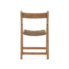 Load image into Gallery viewer, Dandara folding chair in solid acacia wood with steel structure and beige cord FSC 100% - image 9