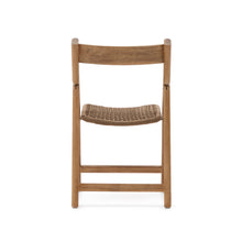 Load image into Gallery viewer, Dandara folding chair in solid acacia wood with steel structure and beige cord FSC 100% - image 10