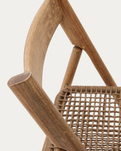 Load image into Gallery viewer, Dandara folding chair in solid acacia wood with steel structure and beige cord FSC 100% - image 18