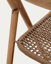 Load image into Gallery viewer, Dandara folding chair in solid acacia wood with steel structure and beige cord FSC 100% - image 19